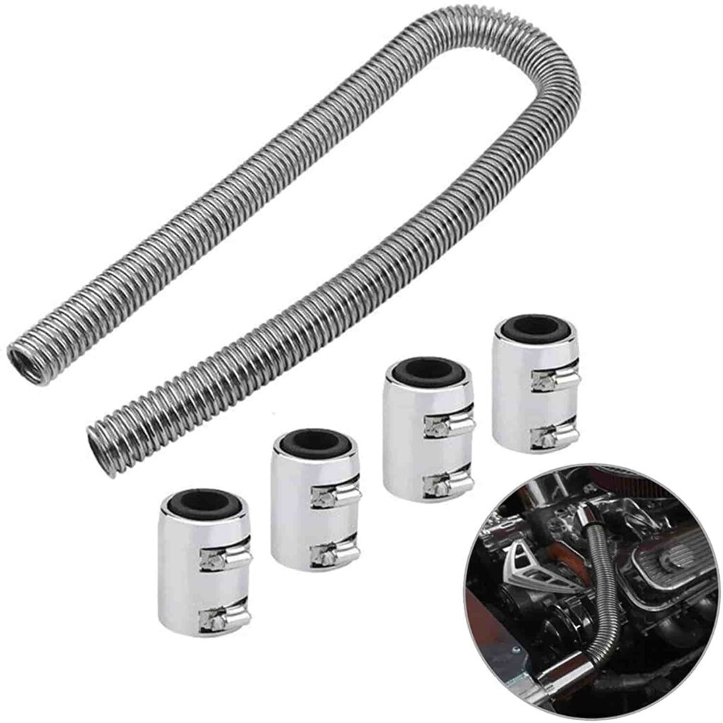Stainless Steel Radiator Flexible Coolant Water Hose Kit With Caps Universal